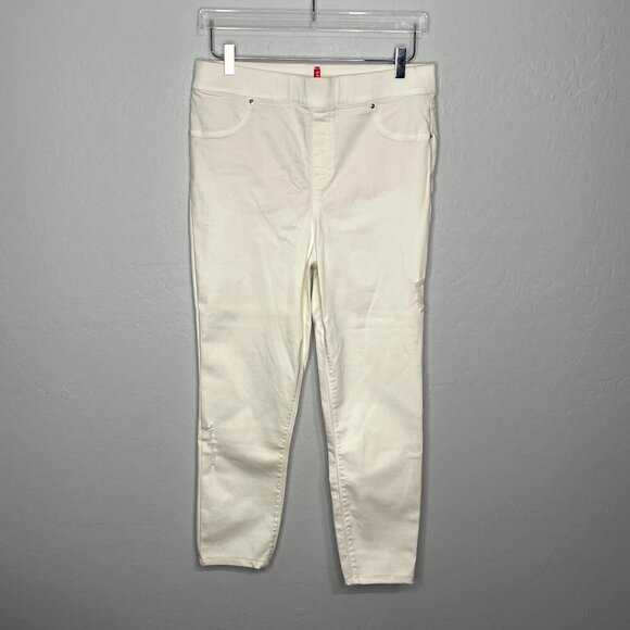 Spanx Skinny Distressed White Pull On Jean-ish Leggings XL #71 - Picture 1 of 5